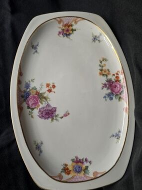 Vintage Epiag Bridal Rose Serving Platter Circa 1930